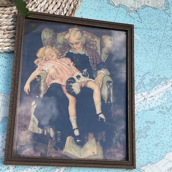 Vintage Grandma's Girl Normal Rockwell Framed Print - Picture 3 of 6
